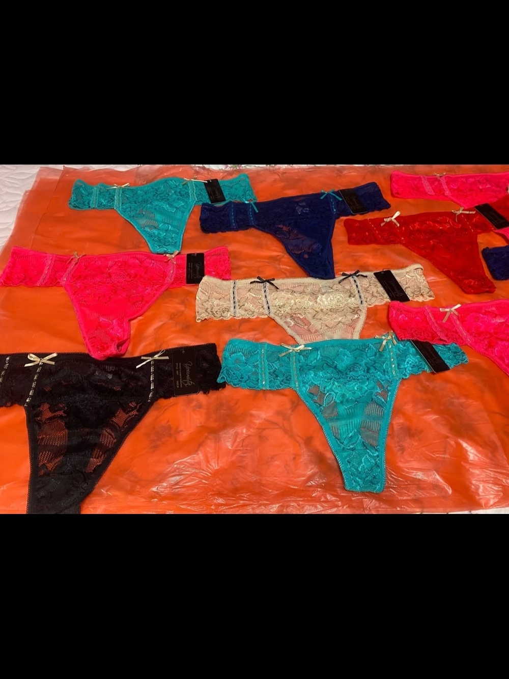 Willing To Trade On Lace Thong Bundle in Teal, Black, Hot Pink, Red, Navy, Beige